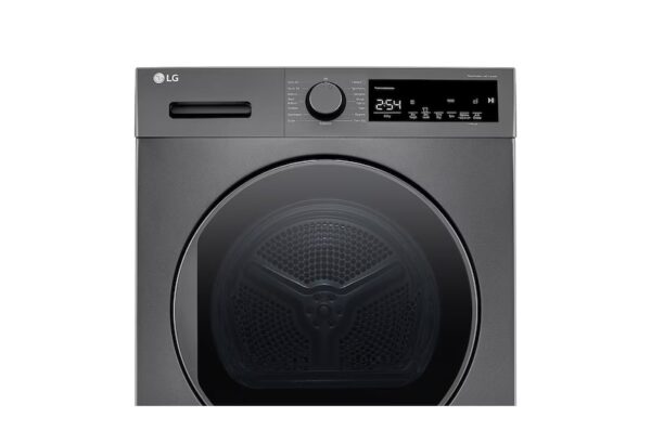 ⁦مجفف LG بالمضخه الحرارية, 8 كيلو , لون فضي داكن ,  موديل RH80T2SP7RM⁩ - الصورة ⁦4⁩