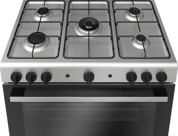 ⁦بوتاجاز بوش غاز ، 90 × 60 سم، 5 شعلات، فرن سعة 125 لتر،لون فضي - HGV1F0U50S⁩ - الصورة ⁦3⁩