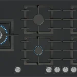 بوش مسطح غاز - 5 شعلة  – 90 سم، ستانلس ستيل - موديل  PPM9A6I40